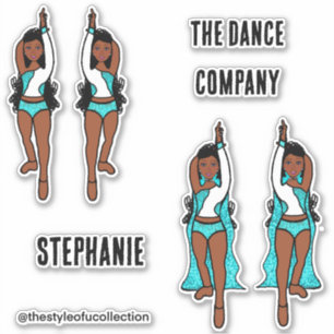 Lägg till Namn Majorette/Dancer Stickers Aqua Spar Klistermärken