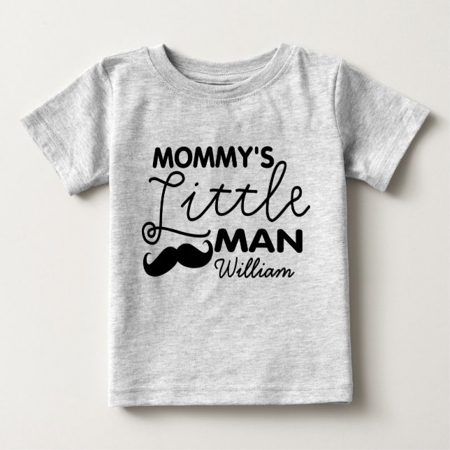 Lägg till Namn Mamma Little Man T-shirt (Framsida)