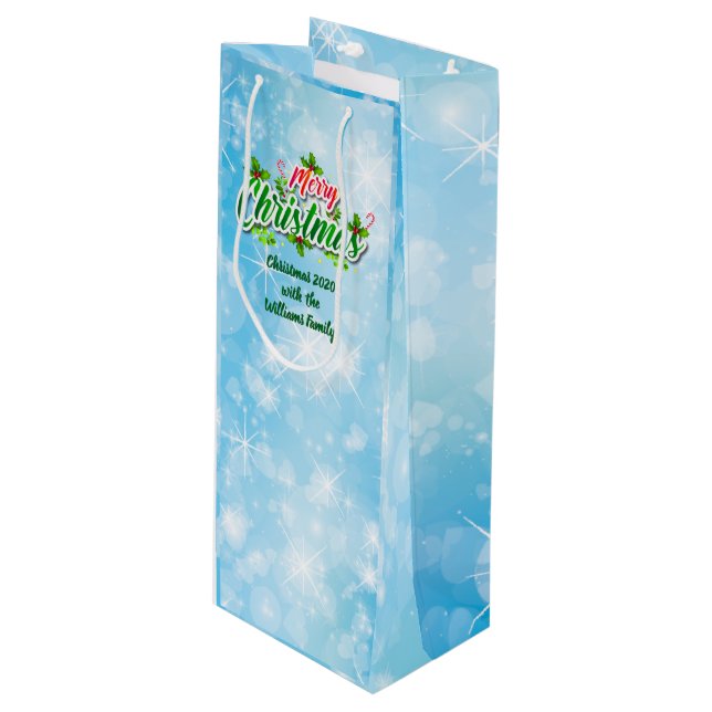 Lägg till Namn matchande God jul Blue (Framsidan Vinklad)