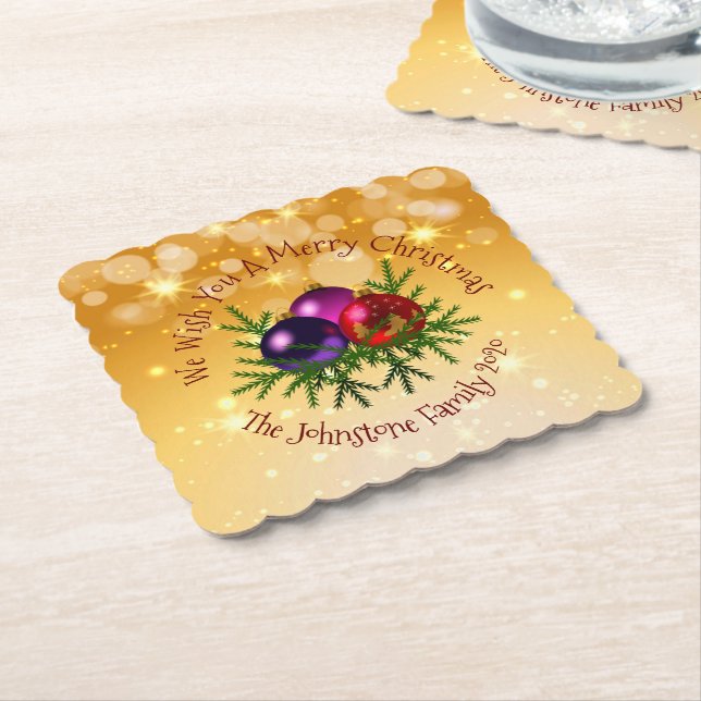Lägg till Namn matchande jul i Guld Underlägg Papper (Vinklad)