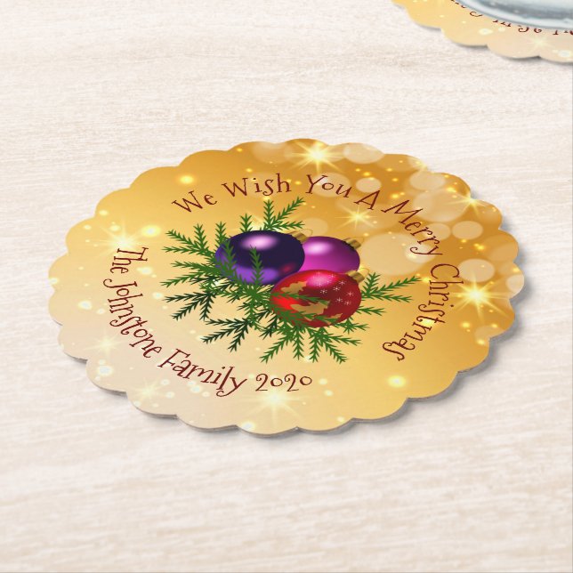 Lägg till Namn matchande jul i Guld Underlägg Papper (Vinklad)