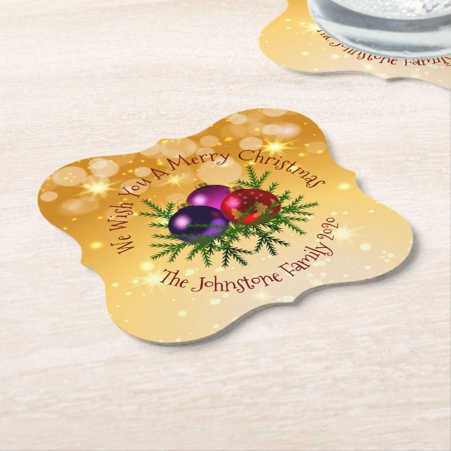 Lägg till Namn matchande jul i Guld Underlägg Papper (Vinklad)