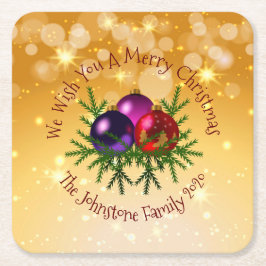 Lägg till Namn matchande jul i Guld Underlägg Papper Kvadrat
