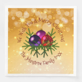 Lägg till Namn matchande jul på Guld-middagen Papp Pappersservett