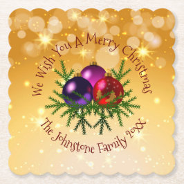 Lägg till Namn matchande jul på Guld Pappra Underl Underlägg Papper