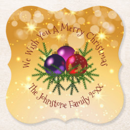 Lägg till Namn matchande jul på Guld Pappra Underl Underlägg Papper