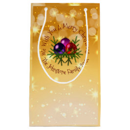 Lägg till Namn matchande jul på Guld Small Gift-bl