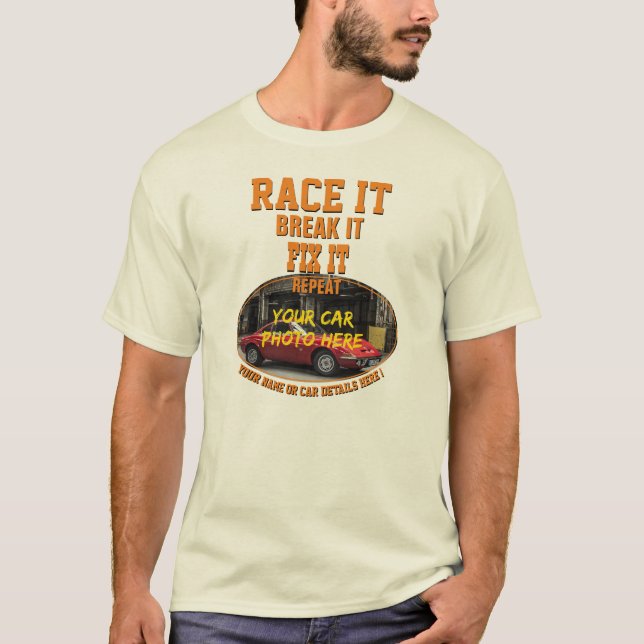 Lägg till Namn med bilfototext, Tävling Break-korr T Shirt (Framsida)