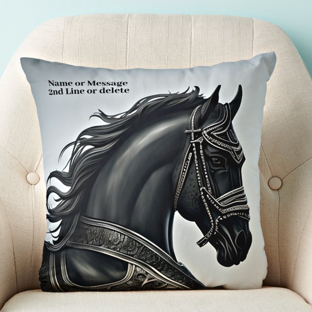 Lägg till Namn-meddelande, Stark Black Horse med A Kudde (Skapare uppladdad)