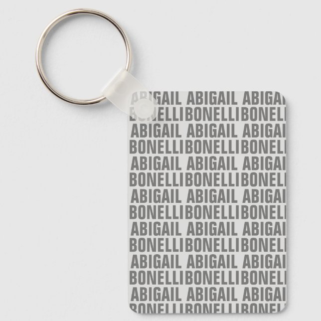 Lägg till namn-minimalistisk djärv modern grått-ch nyckelring (Framsida)