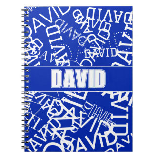 Lägg till namn, namn i blått och vitt anteckningsbok