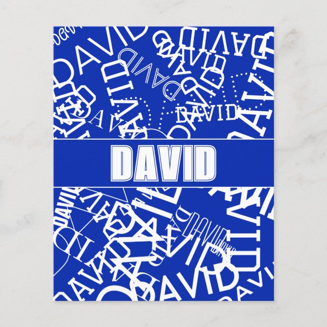 Lägg till namn, namn i blått och vitt flygblad (Framsidan)