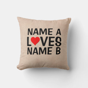 Lägg till Namn - Namn Kärlek Heart Namn Coffee Mu Kudde