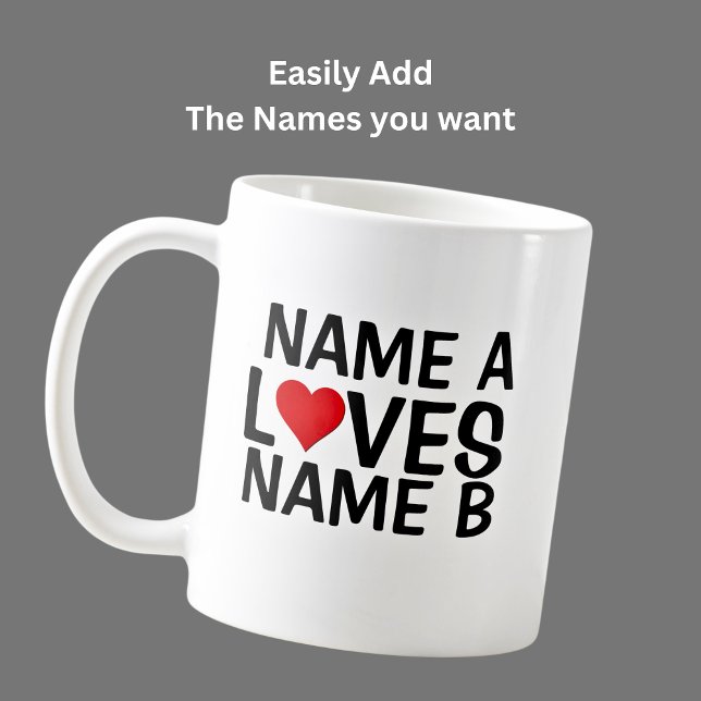 Lägg till Namn - Namn Kärlek Heart Namn Kaffemugg (Skapare uppladdad)
