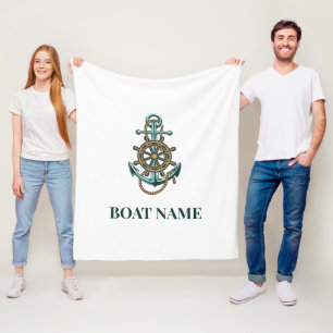 Lägg till Namn Nautical Anchor Rope Fleecefilt