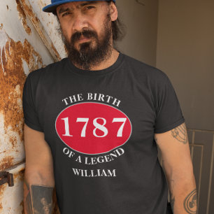 Lägg till Namn och år Födelsedag T-Shirt