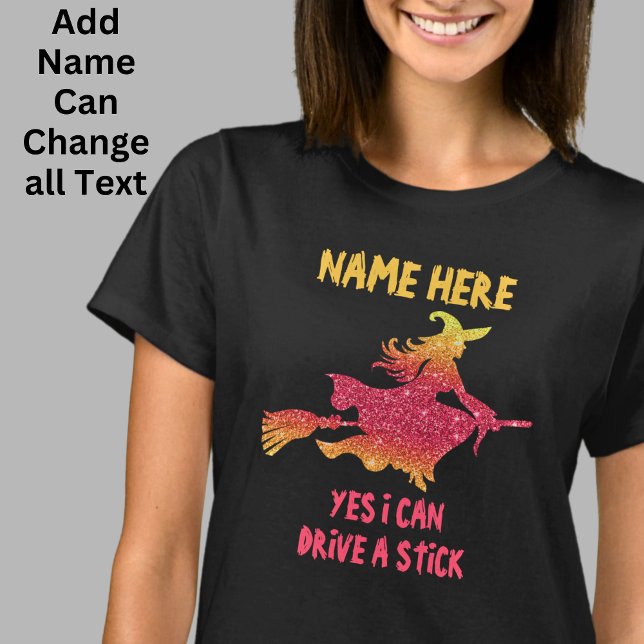 Lägg till Namn och textmatchning med broomstick Ha T Shirt (Skapare uppladdad)