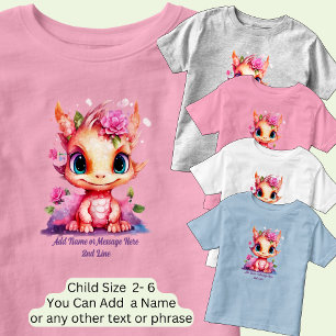 Lägg till Namn, Orange Rosa Mauve Baby Dragon T Shirt