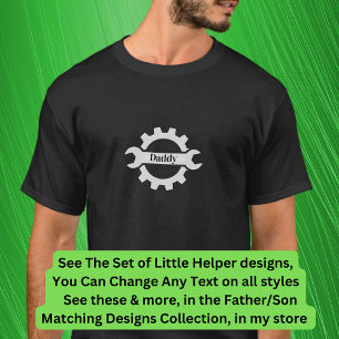 Lägg till Namn pappa Mamma Wrench Gear Workshop T- T Shirt