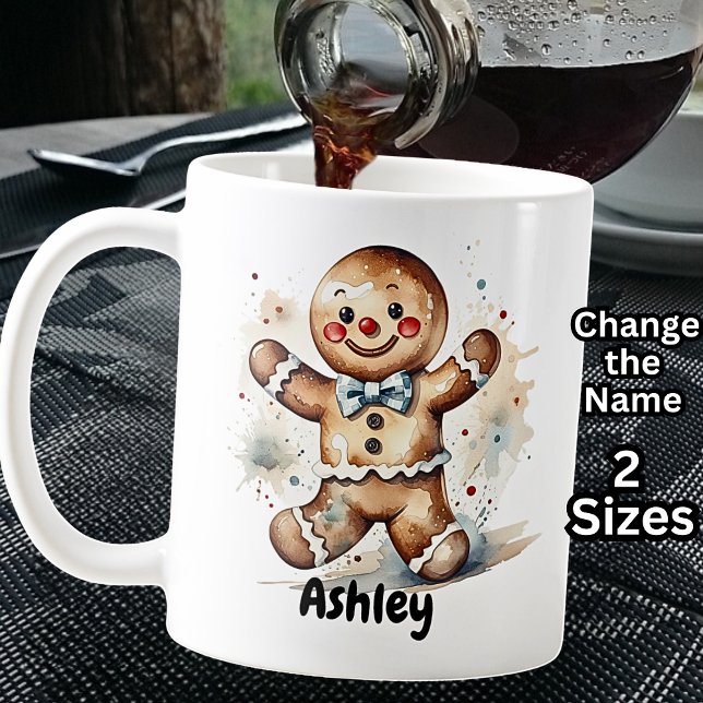Lägg till Namn, Pepparkaksgubbe till jul Kaffemugg (Skapare uppladdad)