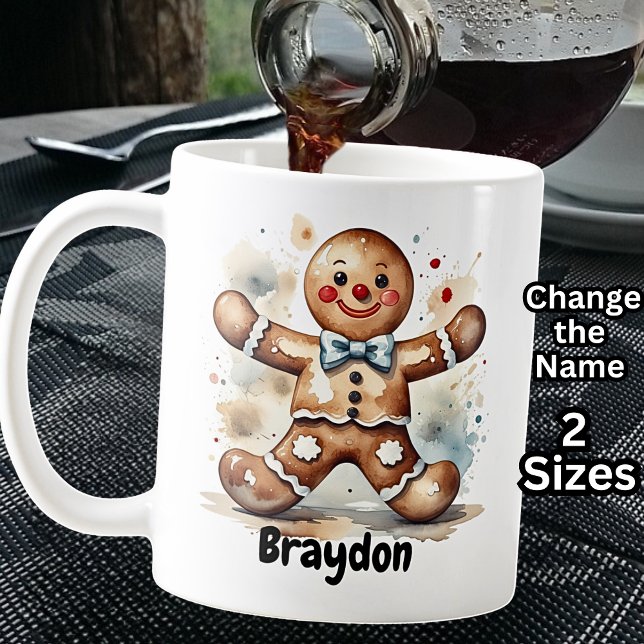 Lägg till Namn, Pepparkaksgubbe till jul Kaffemugg (Skapare uppladdad)