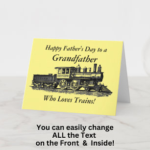 Lägg till Namn Personalize Railway Grand Fars dag Kort