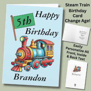 Lägg till Namn Personalize Steam Tåg Child Boy's Kort