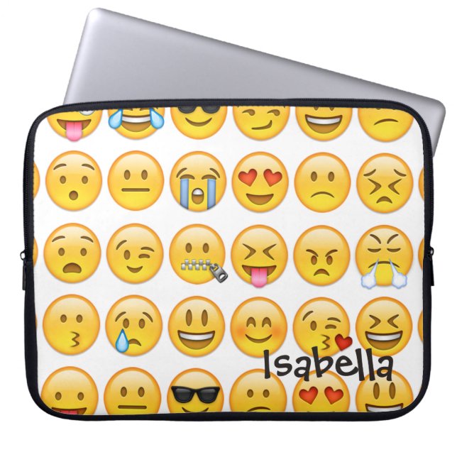 Lägg till Namn Personlig Emoji Laptop Fodral (Framsidan)