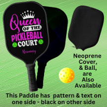 Lägg till Namn Queen of Pickleball Court Lila Grön