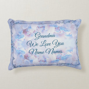 Lägg till Namn Redigera all Kärlek Grandma Blue-Bl Prydnadskudde