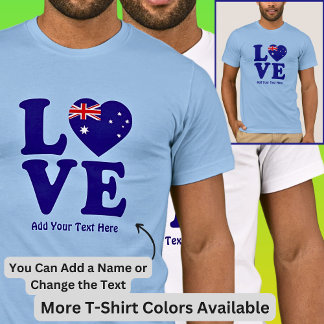 Lägg till Namn Redigera text - Blått Kärlek austra T Shirt