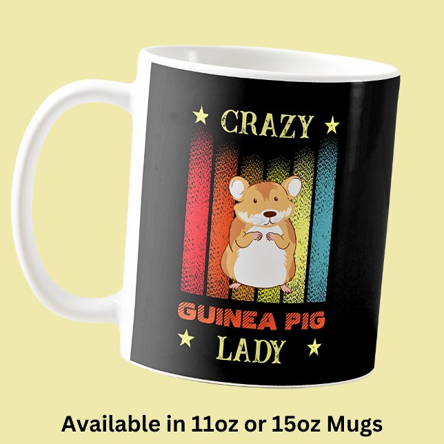 Lägg till Namn Redigera text Crazy Guinea Gris Dam Kaffemugg (Skapare uppladdad)