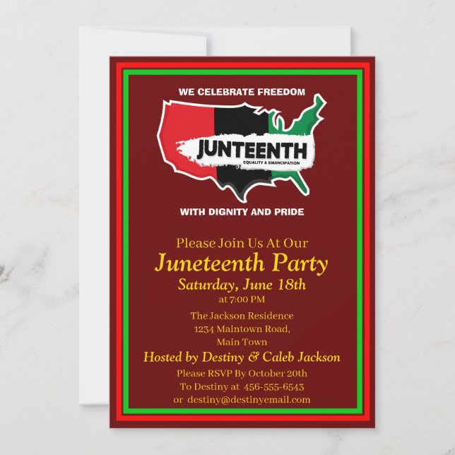 Lägg till Namn Redigera text Fira Junetteonde frih Inbjudningar (Framsida)