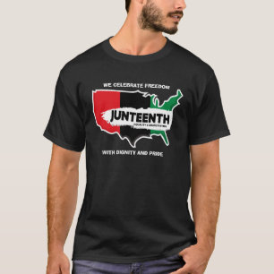 Lägg till Namn Redigera text USA Karta Junetelfte T Shirt