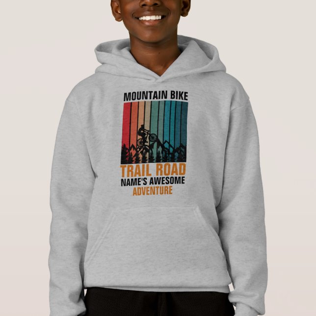 Lägg till Namn Redigera textberg Bike Trail Äventy T Shirt (Framsida)