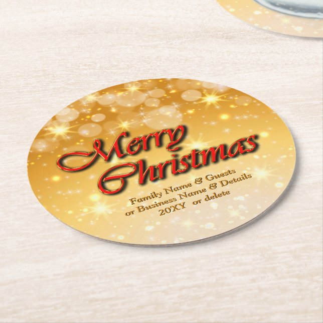 Lägg till Namn Redigera textmatchande jul Underlägg Papper Rund (Vinklad)