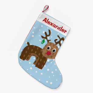 Lägg till Namn Reindeer Liten Julstrumpa