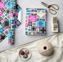 Lägg till Namn & relation, Magenta på födelsedagen Presentpapper