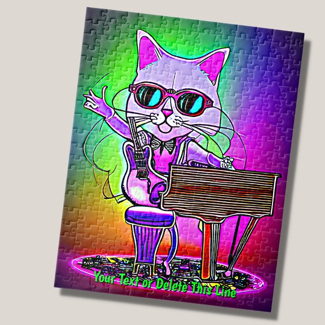Lägg till Namn, Rockstjärna Cat Piano Musician Sin Pussel (Skapare uppladdad)