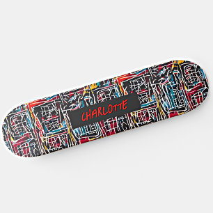 Lägg till Namn, röd blå Gult Mini Skateboard Bräda 18,5 Cm