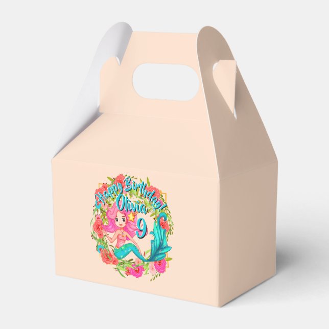 Lägg till Namn Rosa Sjöjungfru Blue Svan Födelseda Presentaskar (Framsidan Sidan)