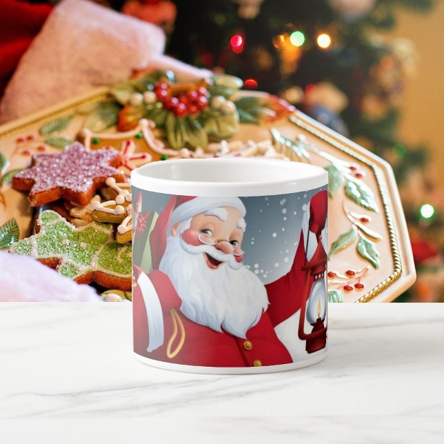 Lägg till Namn Santa med Leksak Classic SMALL Kopp Espressomugg (Skapare uppladdad)