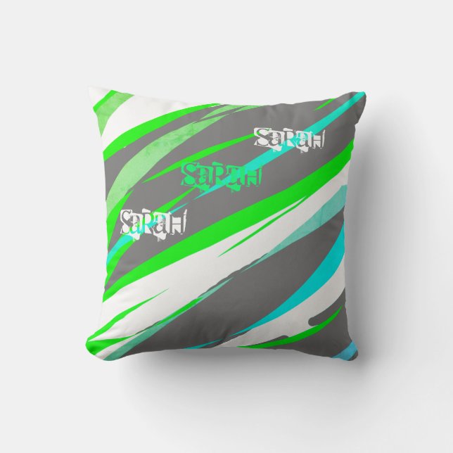 Lägg till Namn Sarah Pastel Färg Cushion Pillow Kudde (Framsida)