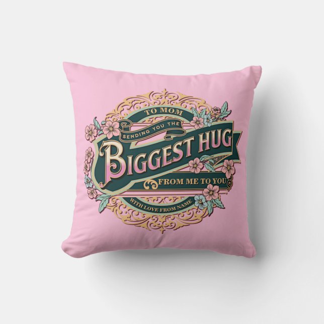 Lägg till NAMN Sending Mamma eller Grandma the Big Kudde (Framsida)