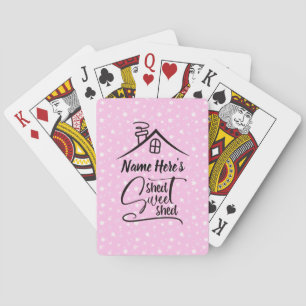 Lägg till Namn Shed Shed Rosa White Blommigt Casinokort