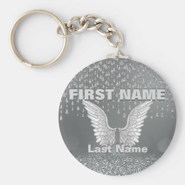 Lägg till Namn | SILVER TÅRAR Nyckelring (Framsidan)