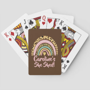 Lägg till Namn, sked leopard Skriv ut Rosa Rainbow Casinokort