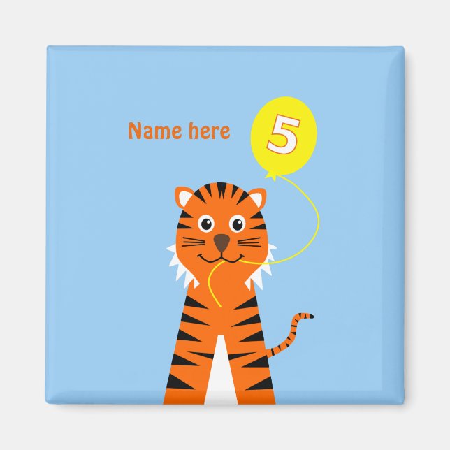 Lägg till namn, söt 5-årsdag magnet (Framsidan)