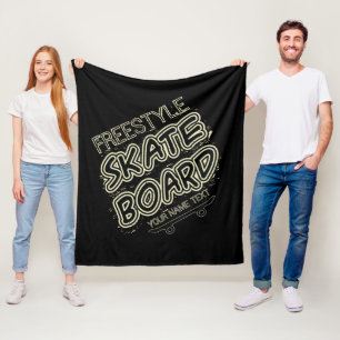 Lägg till Namn Stil City Text Freestyle Skate Boar Fleecefilt