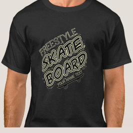 Lägg till Namn Stil City Text Freestyle Skate Boar T Shirt